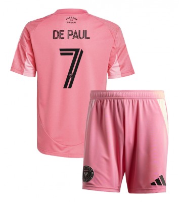 Inter Miami Rodrigo De Paul #7 Prima Maglia Bambino 2025-26 Manica Corta (+ Pantaloni corti)